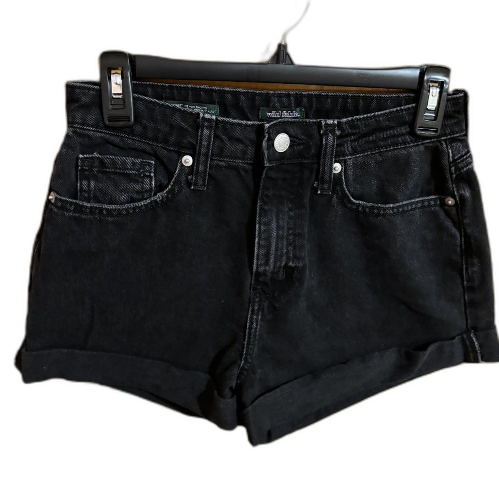 Wild Fable Black Denim Highest‎ Rise Mom Shorts